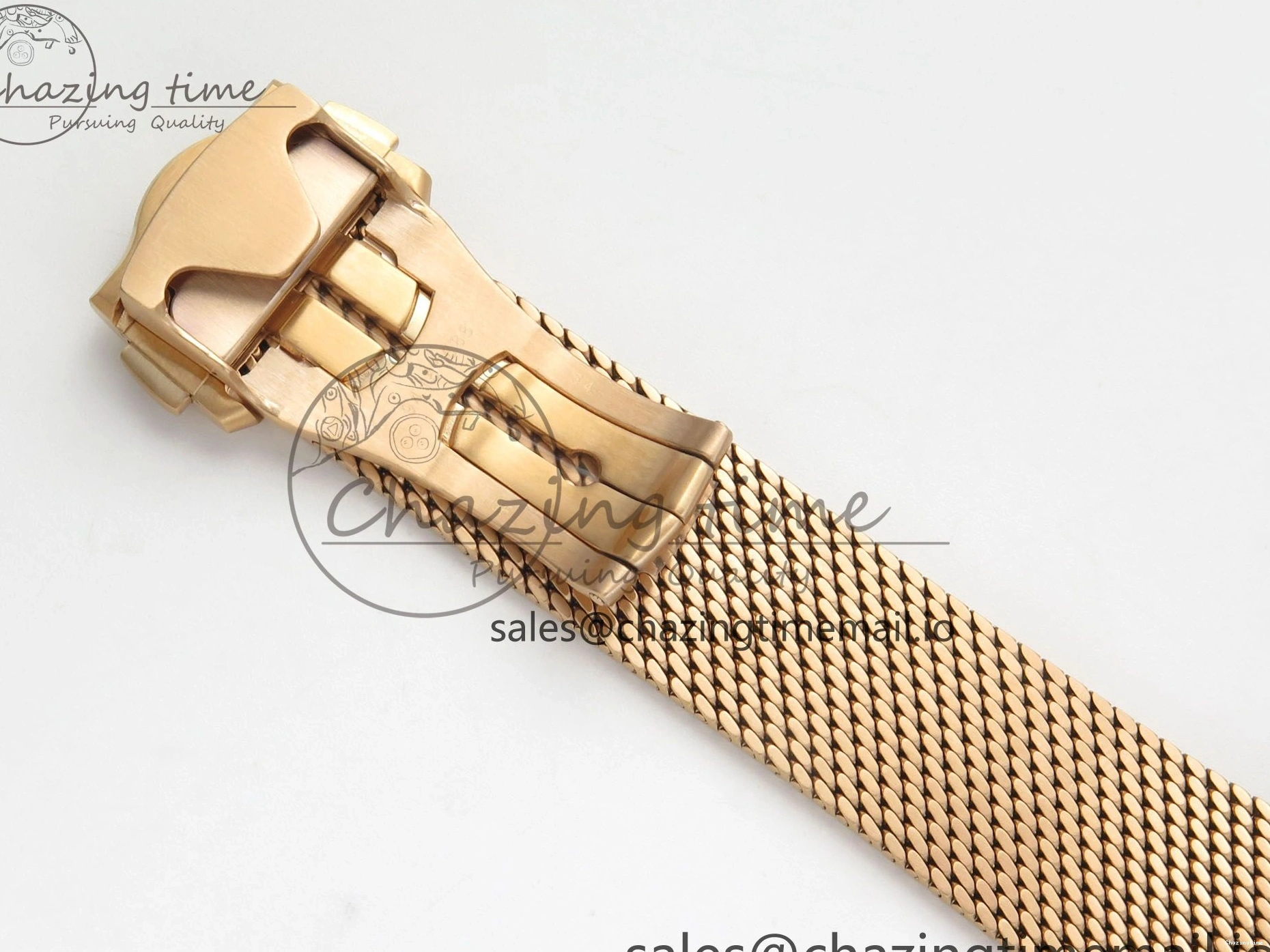 0510 Stylish Seamaster 300M Diver Rose Gold VSF 1:1 Best Edition Black Dial on Mesh Bracelet A 7662